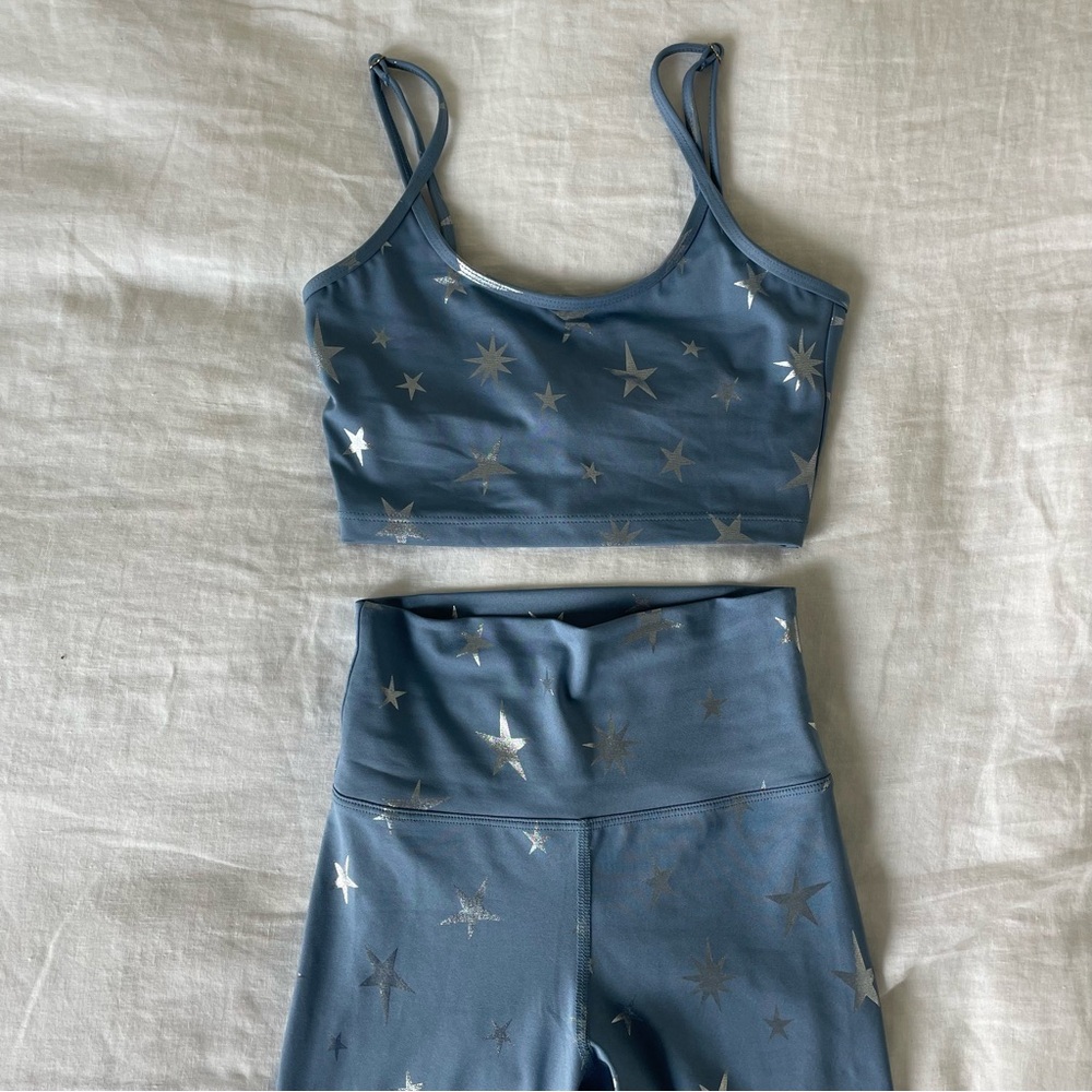 Beach Riot Blue Tank Top with Silver Stars